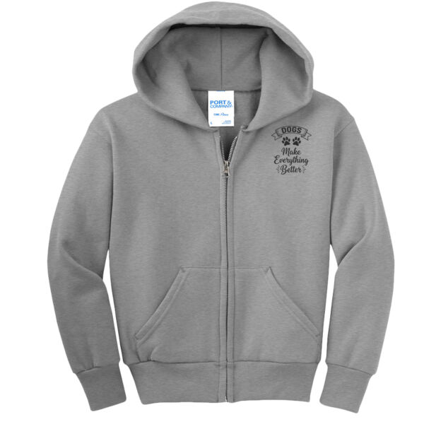 Port & Co ® - Youth Core Fleece Full Zip Hooded Sweatshirt Thumbnail
