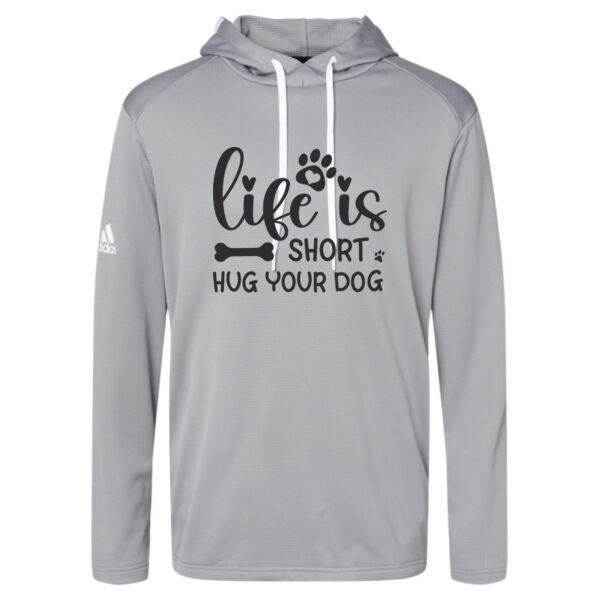 Adidas ®  - Men's Textured Mixed Media Midweight Hooded Sweatshirt Thumbnail