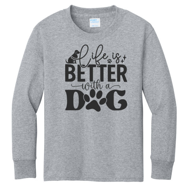 Port & Co ® - Youth Long Sleeve Core Cotton Tee Thumbnail