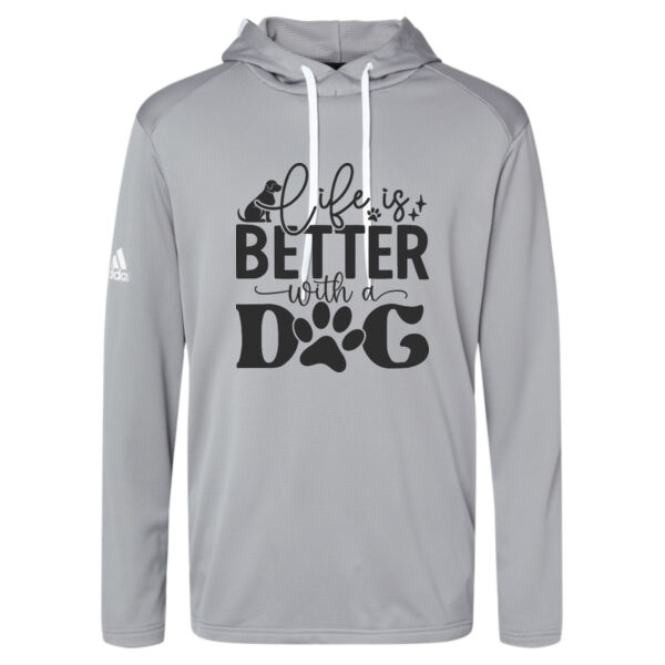 Adidas ® - Men's Textured Mixed Media Midweight Hooded Sweatshirt Thumbnail