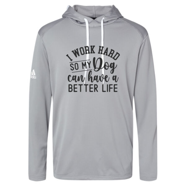 Adidas ® - Men's Textured Mixed Media Midweight Hooded Sweatshirt Thumbnail